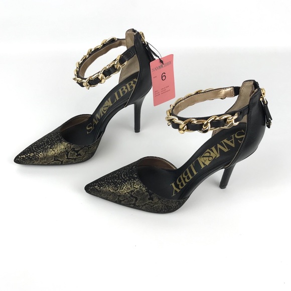 Sam & Libby Shoes - NEW {Sam & Libby} Metallic Snake Chain Heels